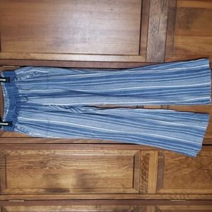 Rewash Linen Blend Stripe¹ Wide Leg Pants Sz M